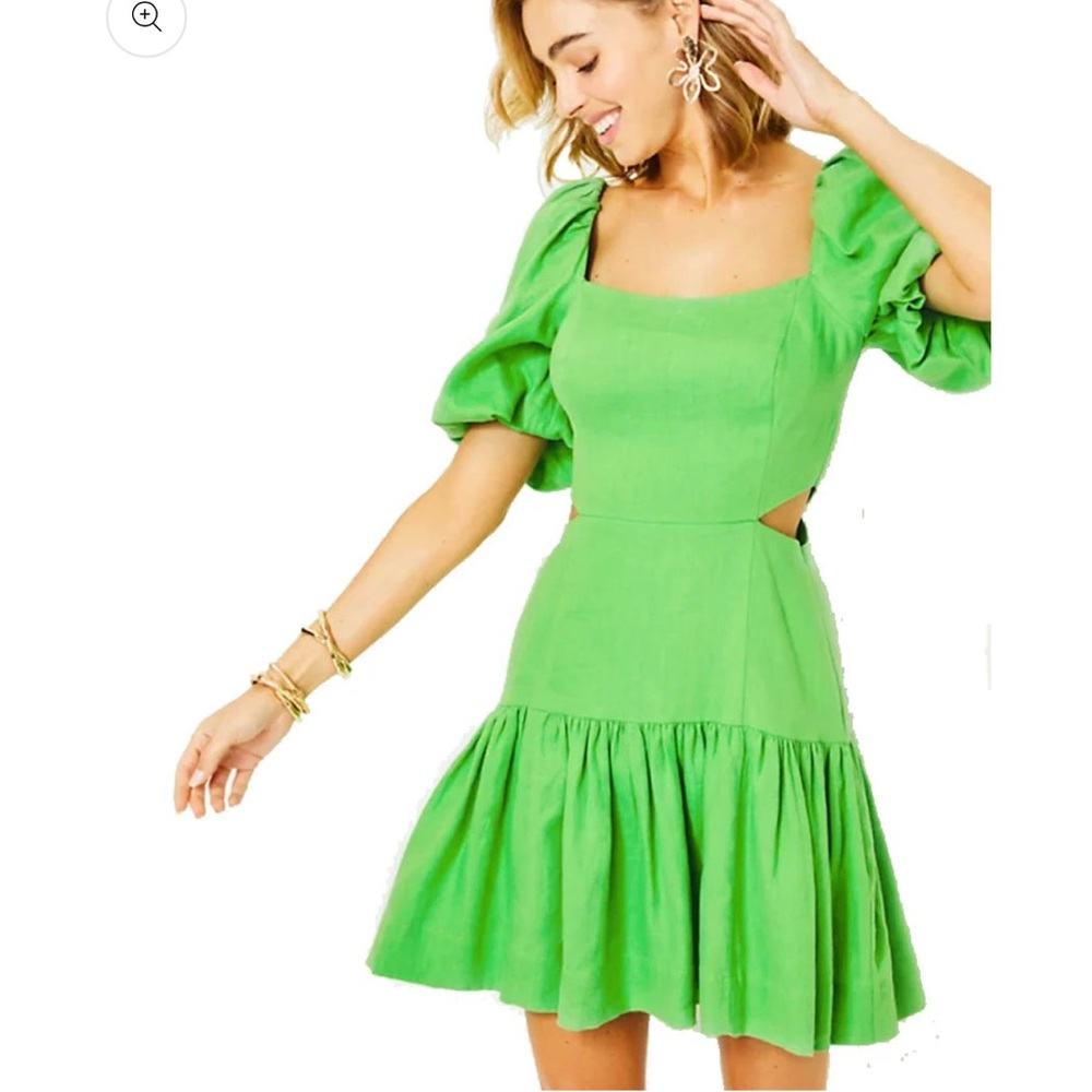 Lilly Pulitzer KYLANNE ELBOW SLEEVE LINEN MINI DRESS NWT size 10